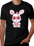 Cute Bunny Heart Graphic T-Shirt
