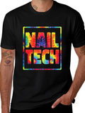 Nail Tech Tie Dye Graphic T-Shirt