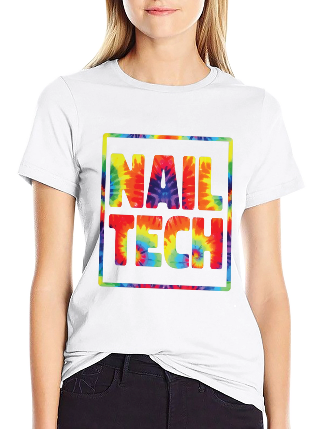 Nail Tech Tie Dye Graphic T-Shirt