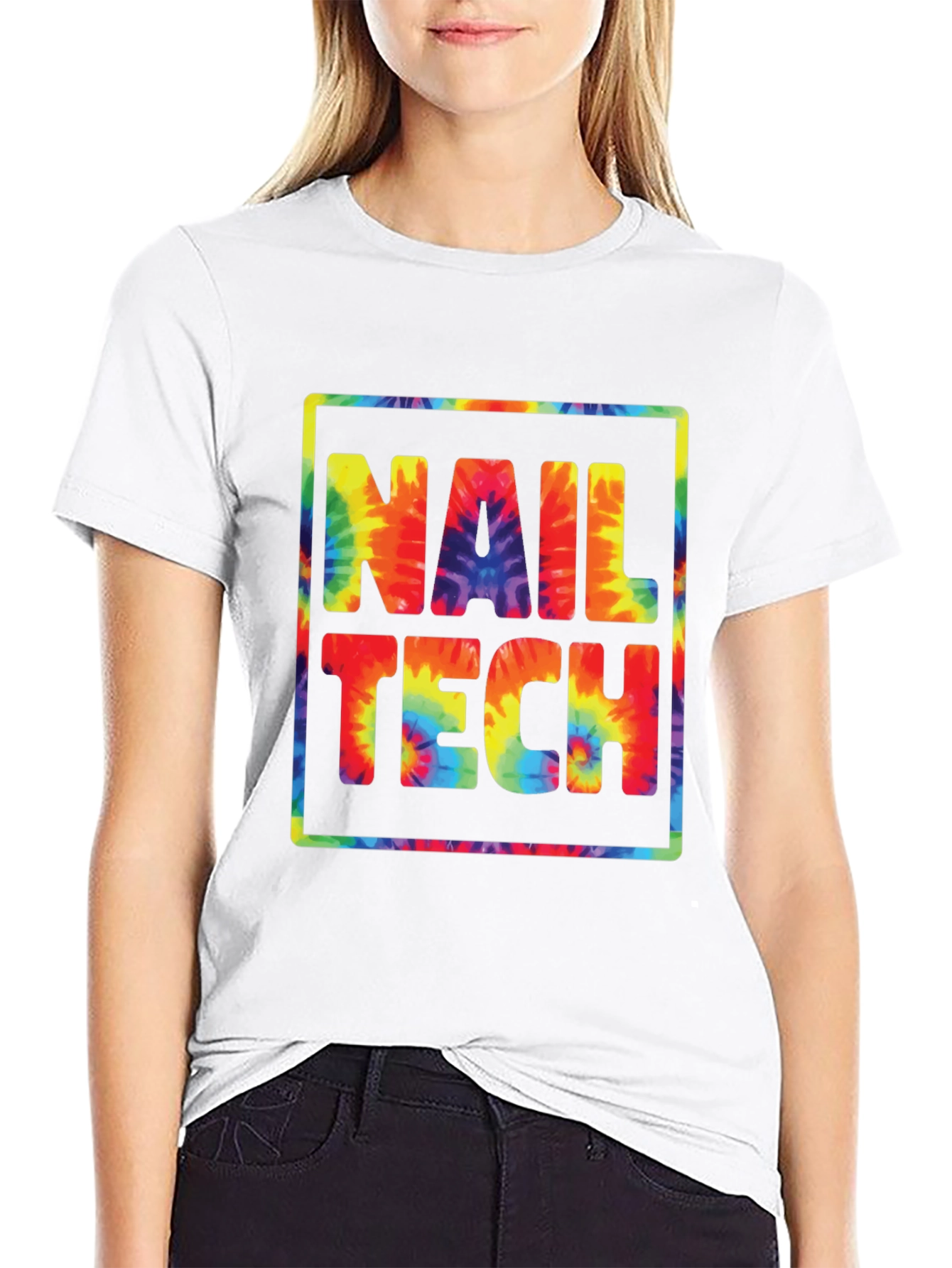Nail Tech Tie Dye Graphic T-Shirt