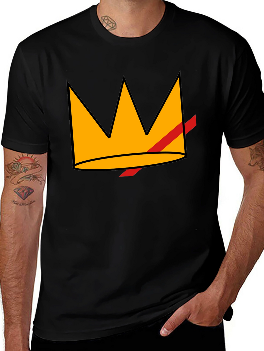 Crowned King Graphic T-Shirt - Black