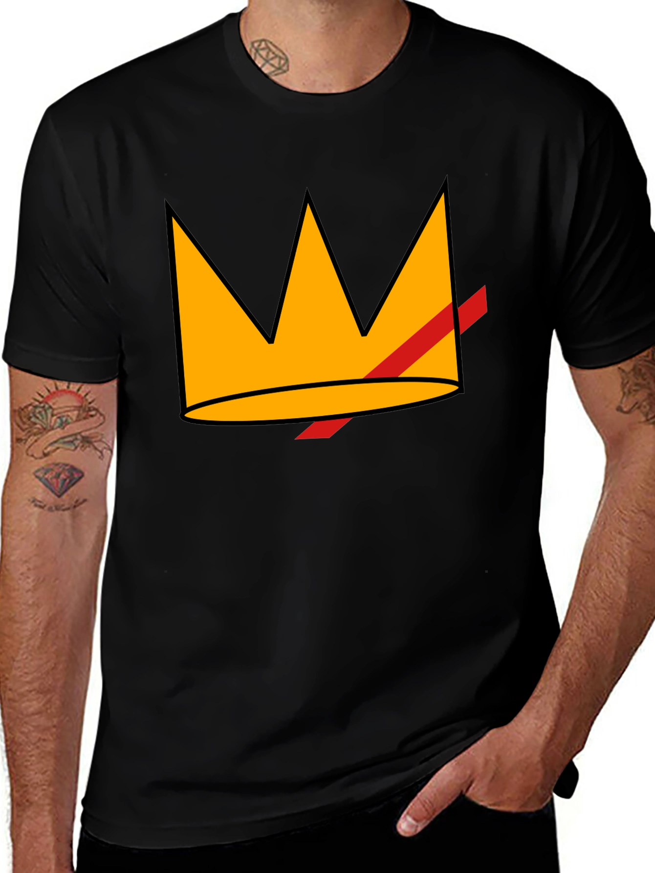 Crowned King Graphic T-Shirt - Black