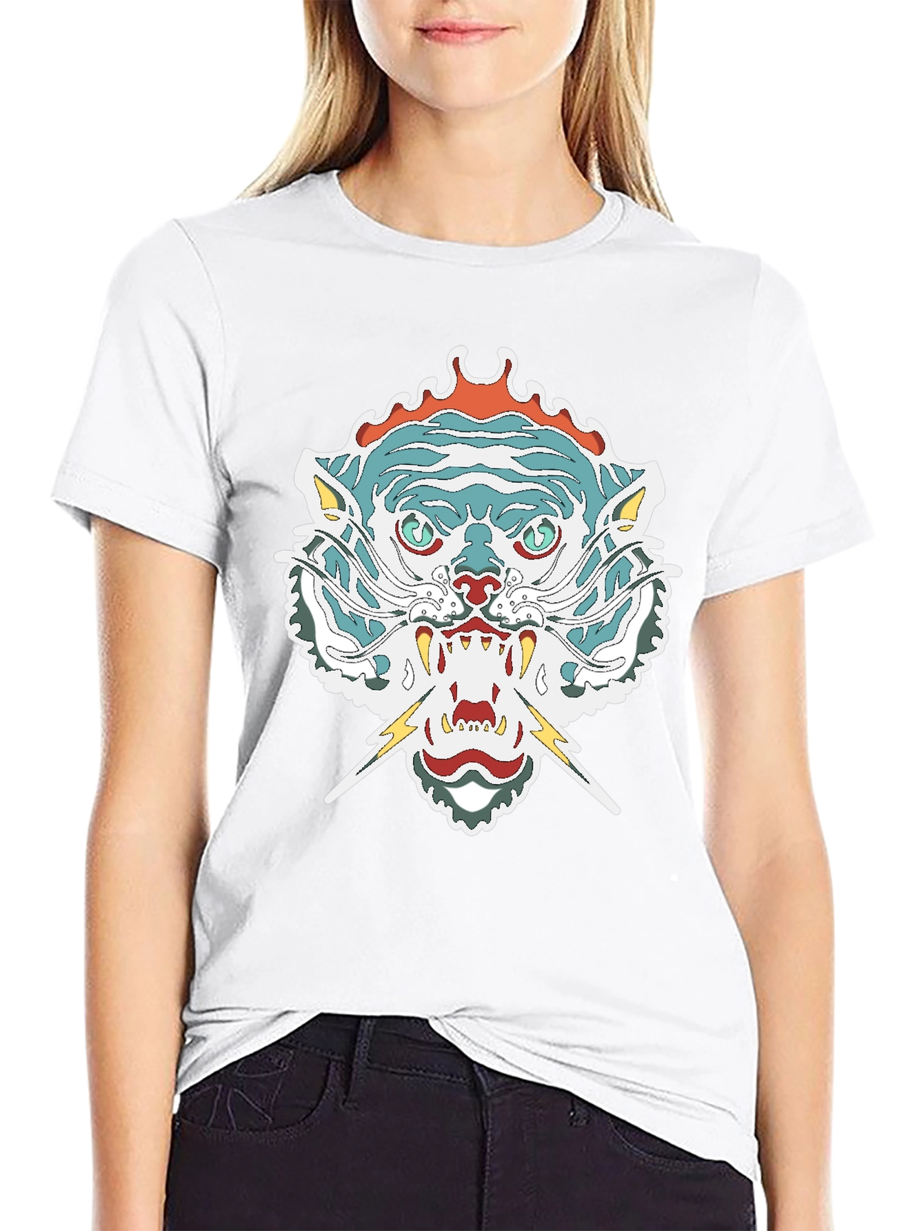 Mens Graphic Tee - Tiger Head Print