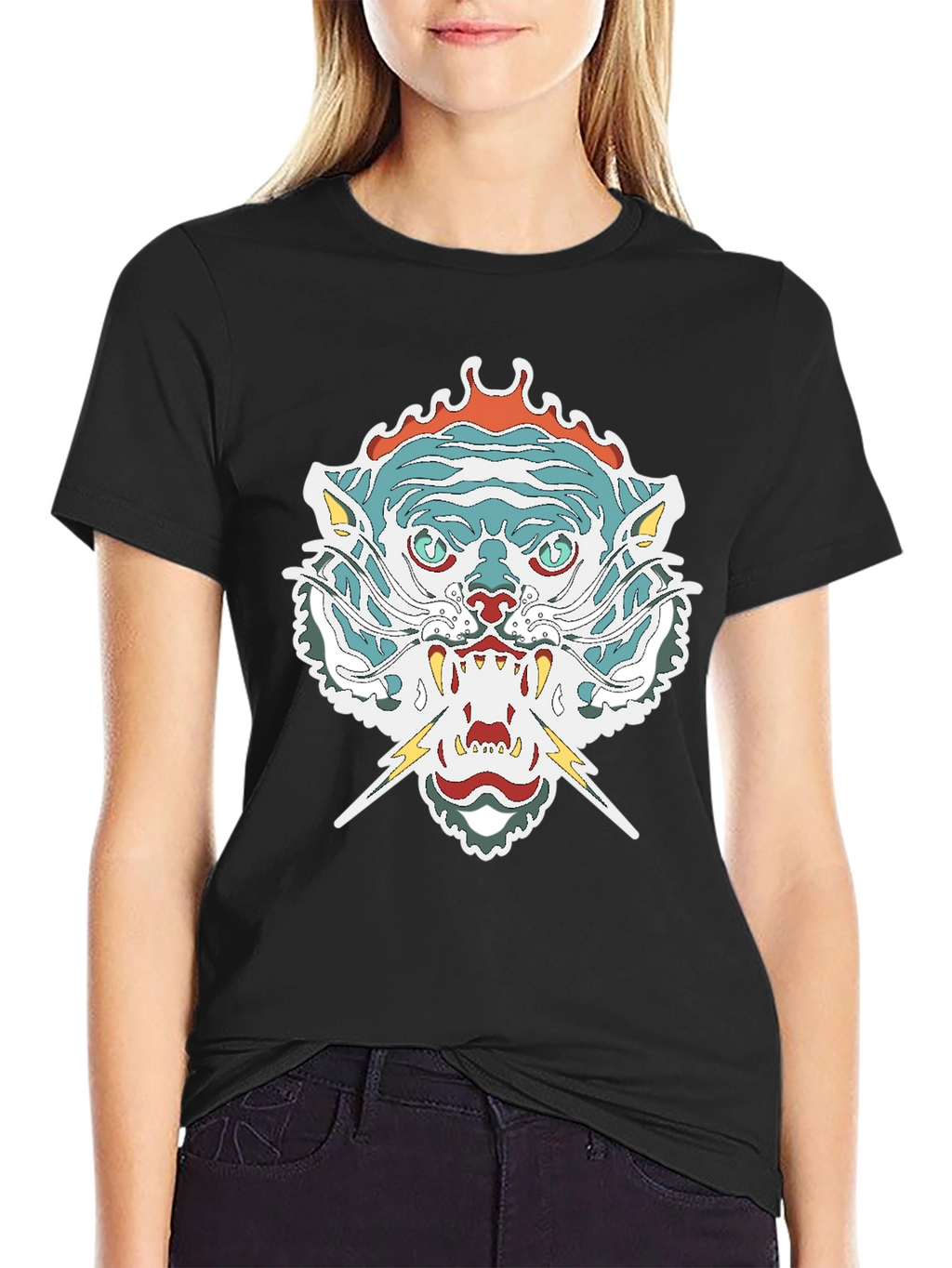 Mens Graphic Tee - Tiger Head Print