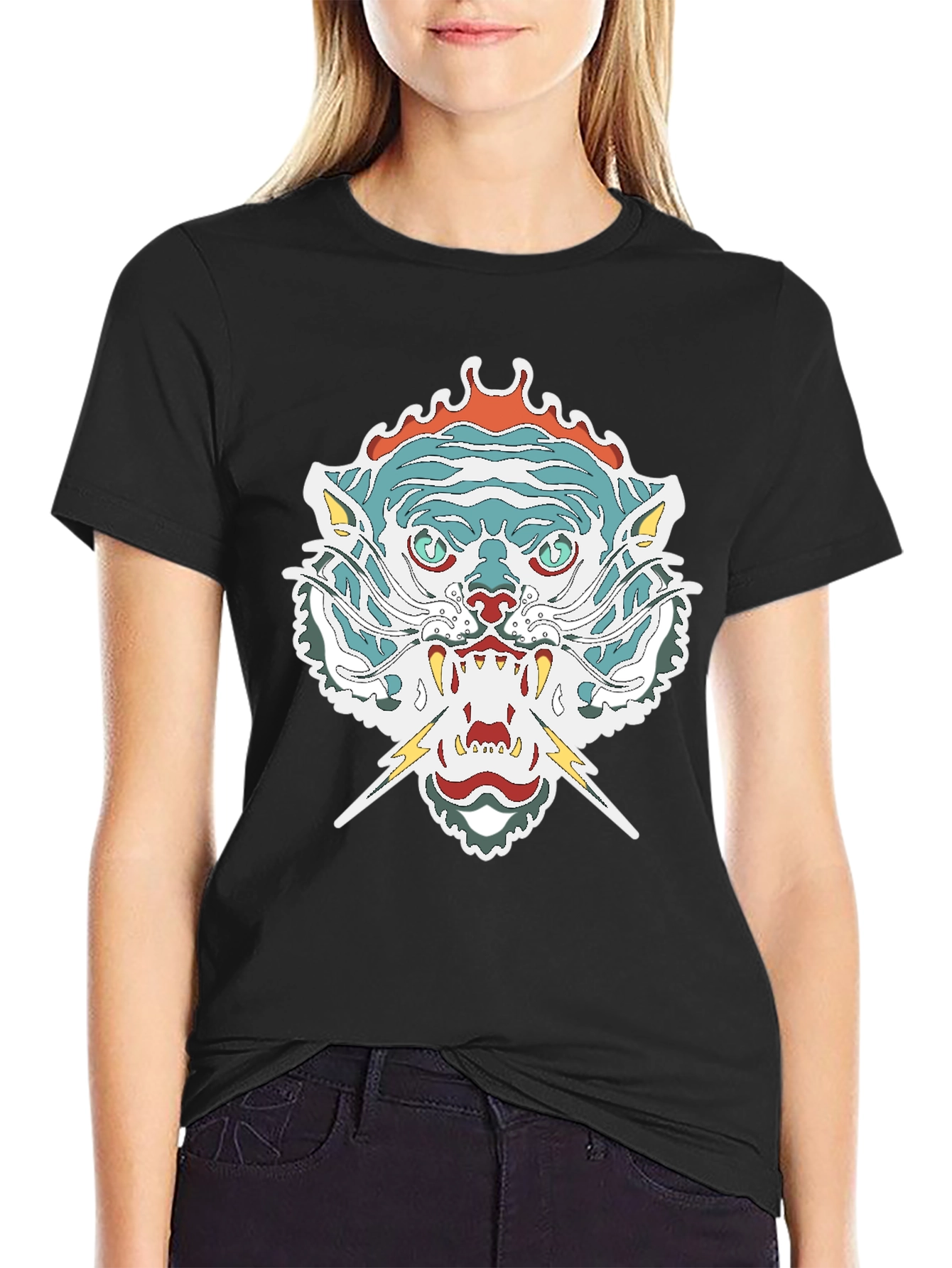Mens Graphic Tee - Tiger Head Print