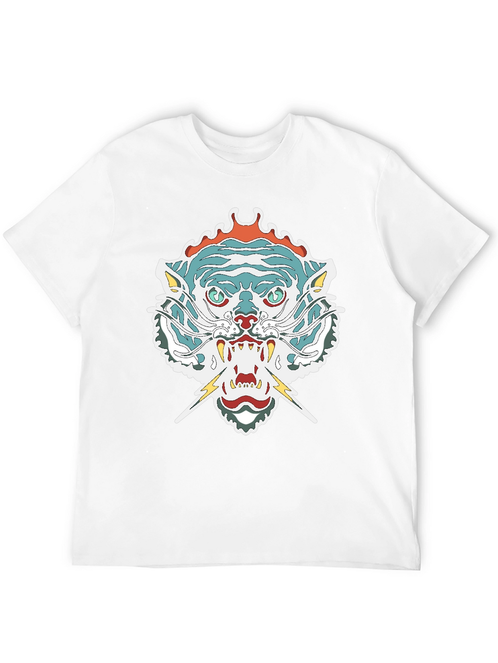 Mens Graphic Tee - Tiger Head Print