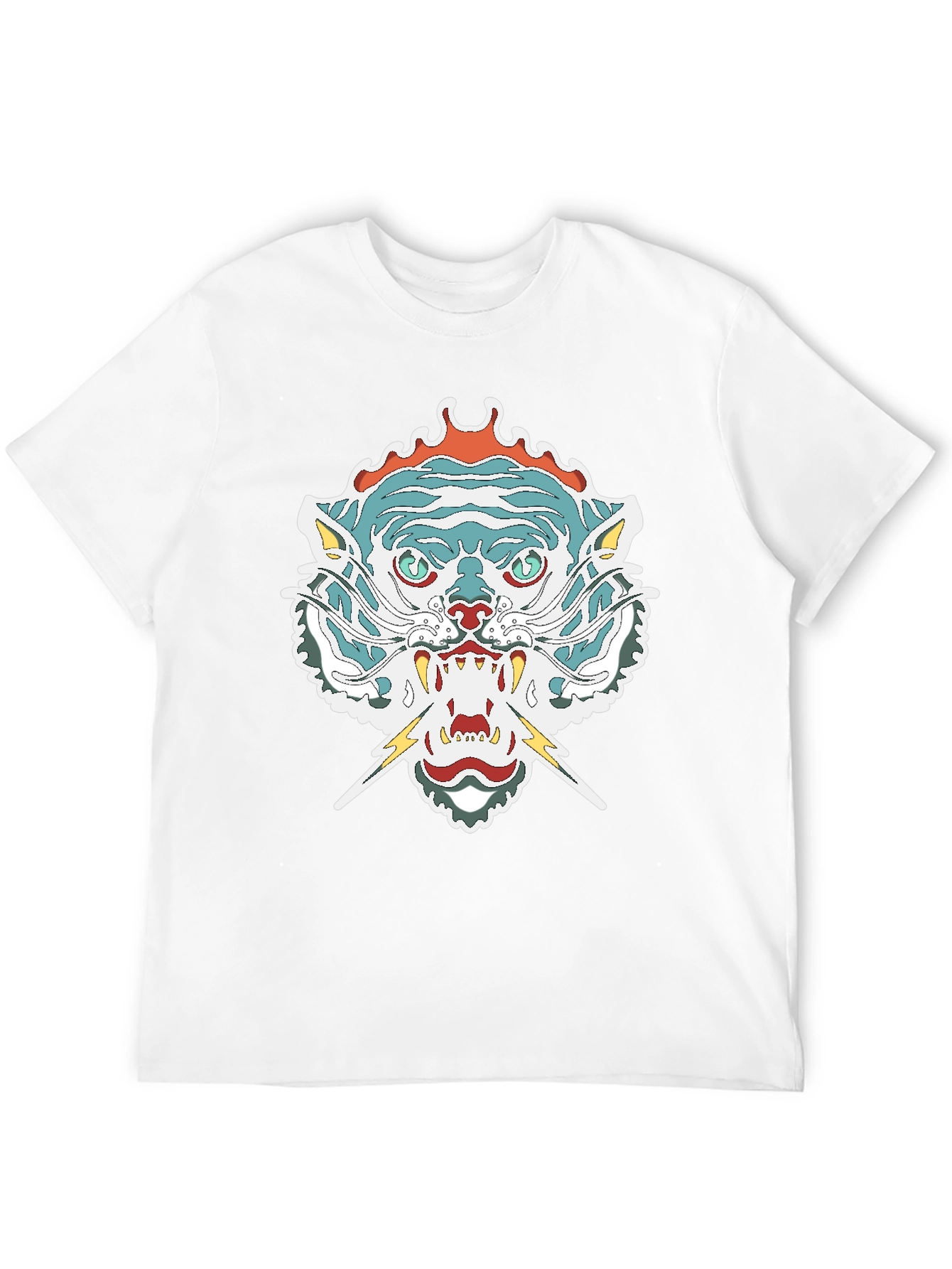 Mens Graphic Tee - Tiger Head Print