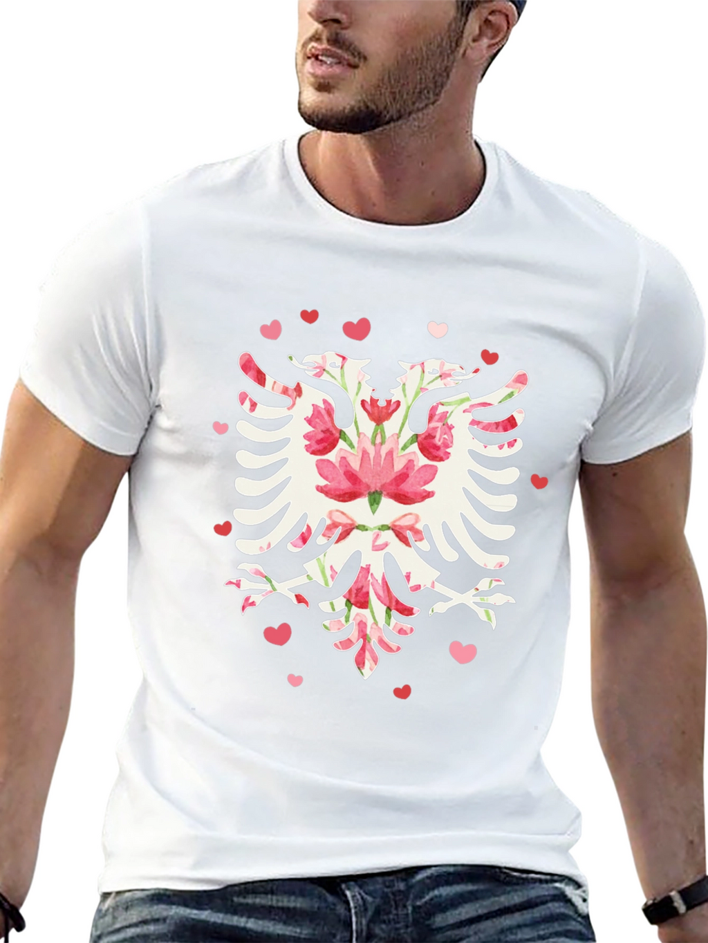 Floral Albanian Eagle Graphic Tee