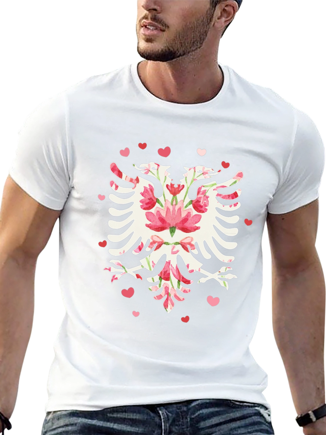 Floral Albanian Eagle Graphic Tee