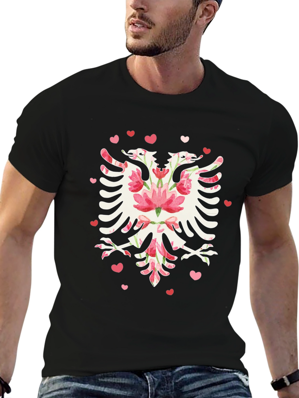 Floral Albanian Eagle Graphic Tee