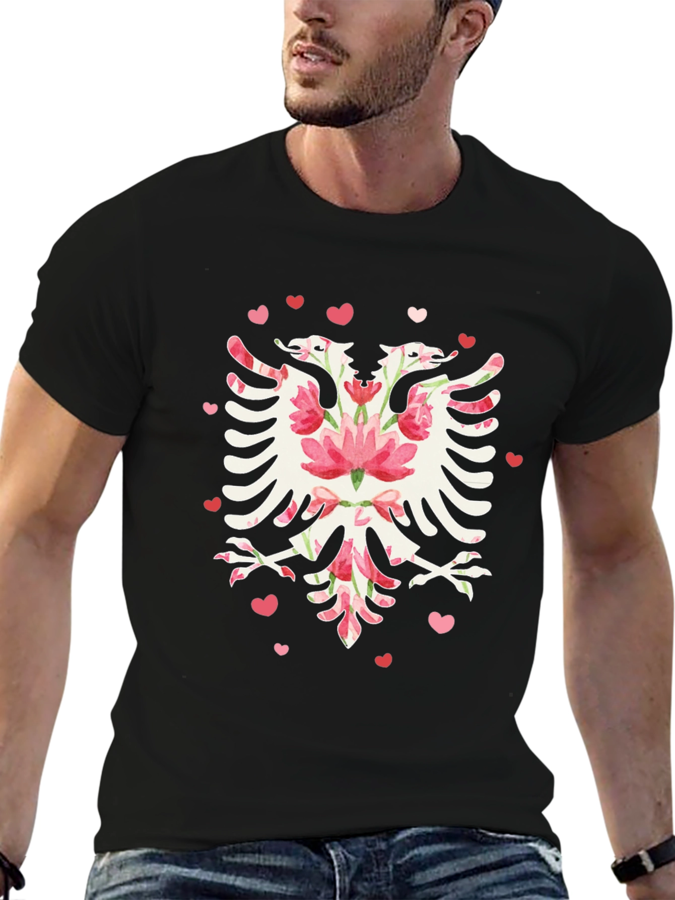 Floral Albanian Eagle Graphic Tee