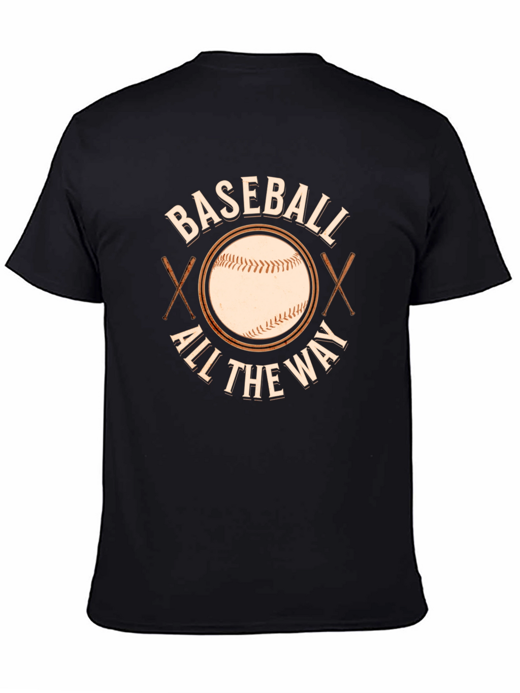 Baseball All The Way Black T-Shirt
