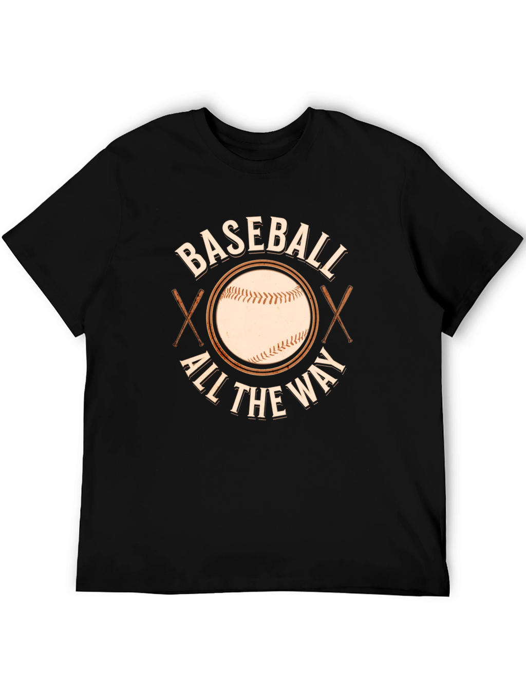 Baseball All The Way Black T-Shirt