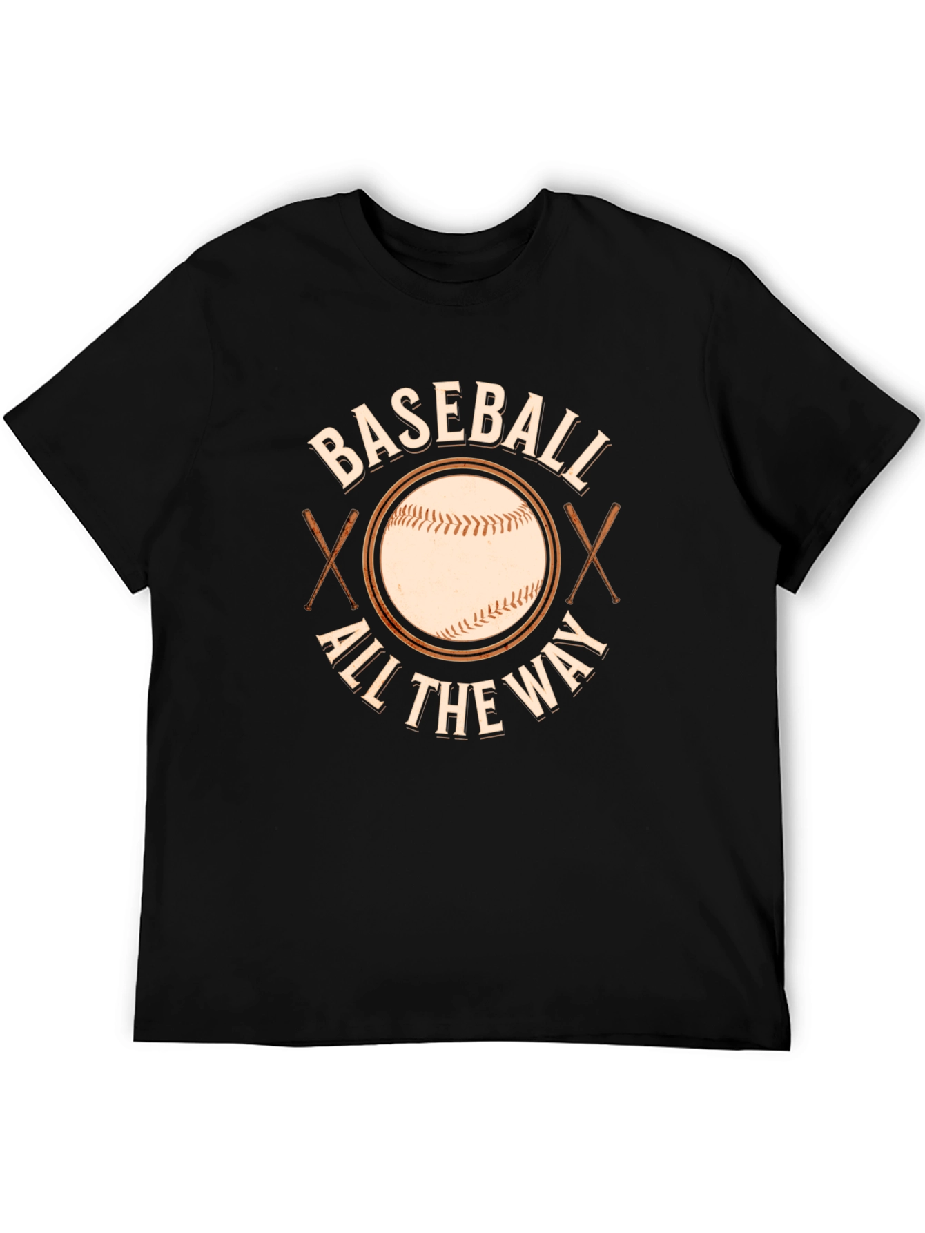 Baseball All The Way Black T-Shirt
