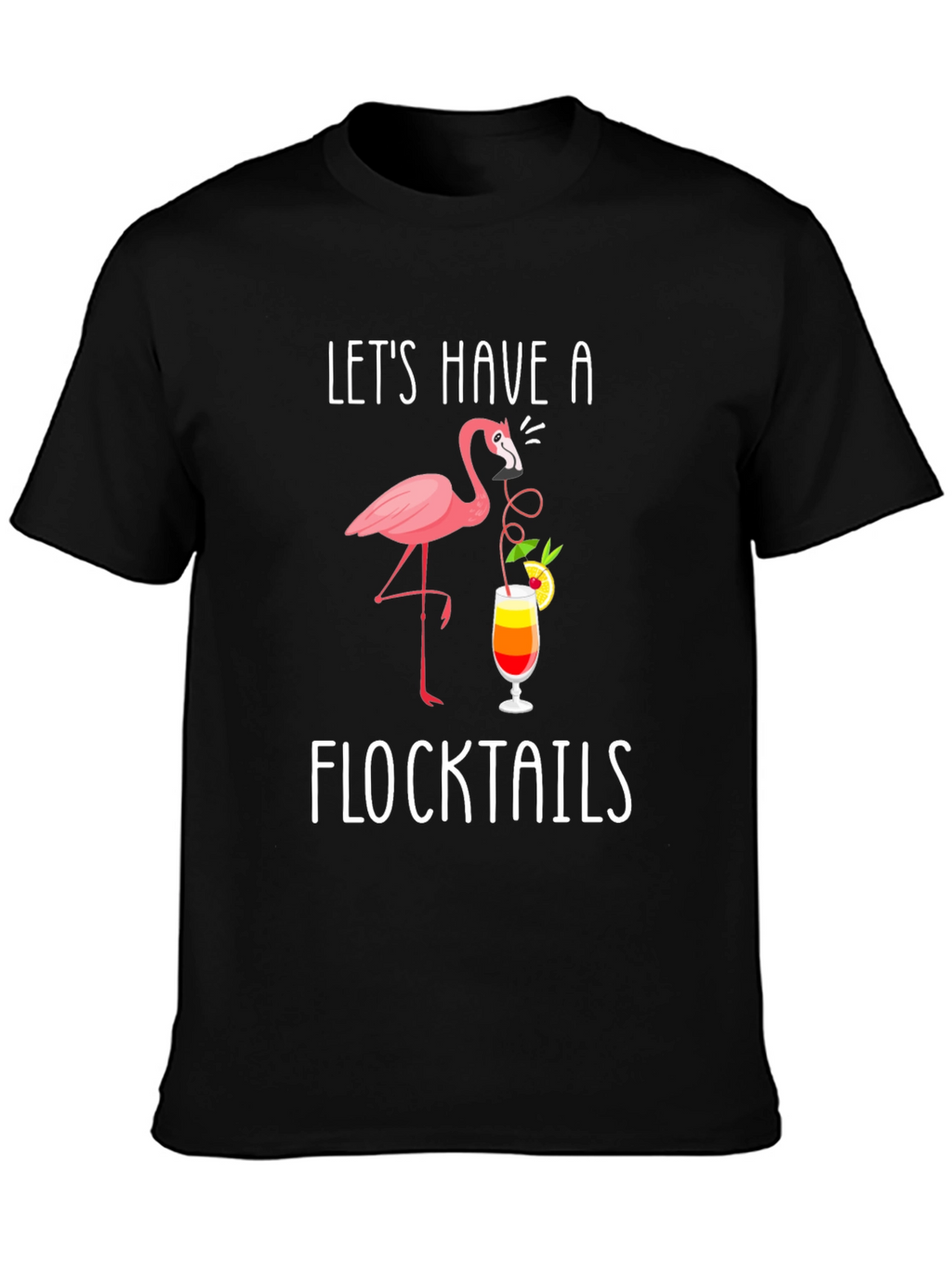 Flocktails Graphic T-Shirt - Flamingo Cocktail Fun