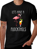 Flocktails Graphic T-Shirt - Flamingo Cocktail Fun