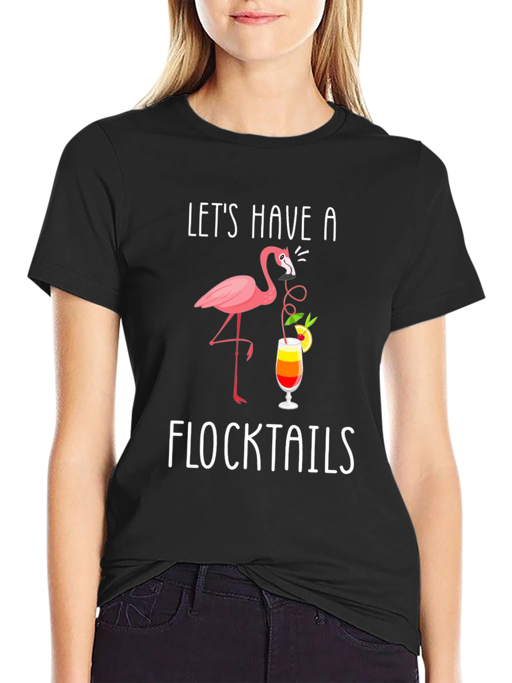 Flocktails Graphic T-Shirt - Flamingo Cocktail Fun