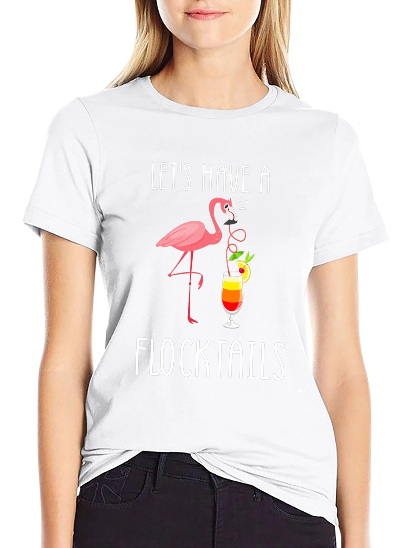 Flocktails Graphic T-Shirt - Flamingo Cocktail Fun