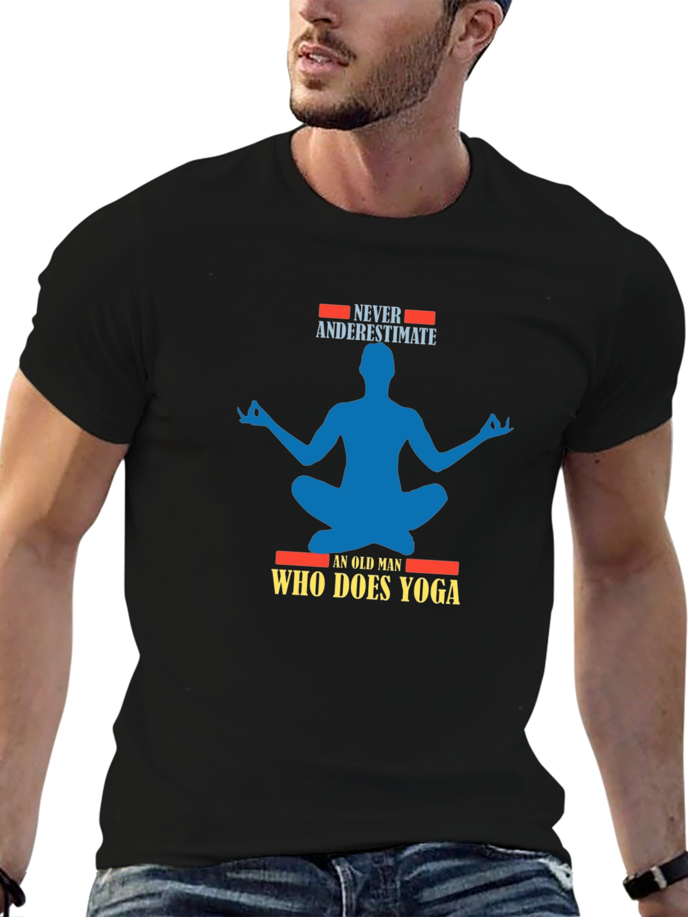 Never Underestimate Old Man Yoga T-Shirt