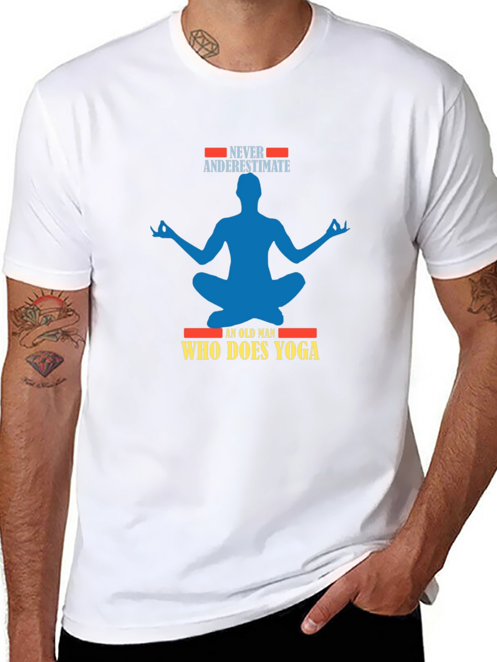 Never Underestimate Old Man Yoga T-Shirt