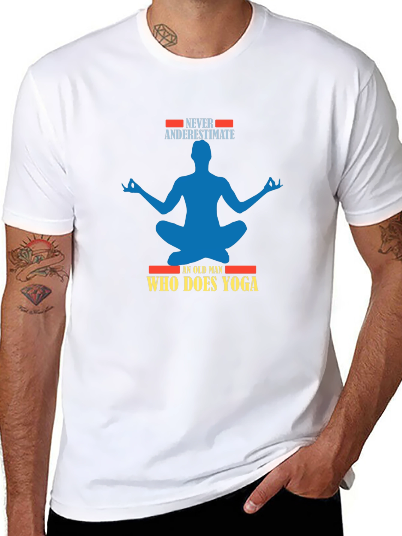 Never Underestimate Old Man Yoga T-Shirt