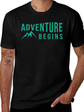 Adventure Begins Graphic T-Shirt - Black