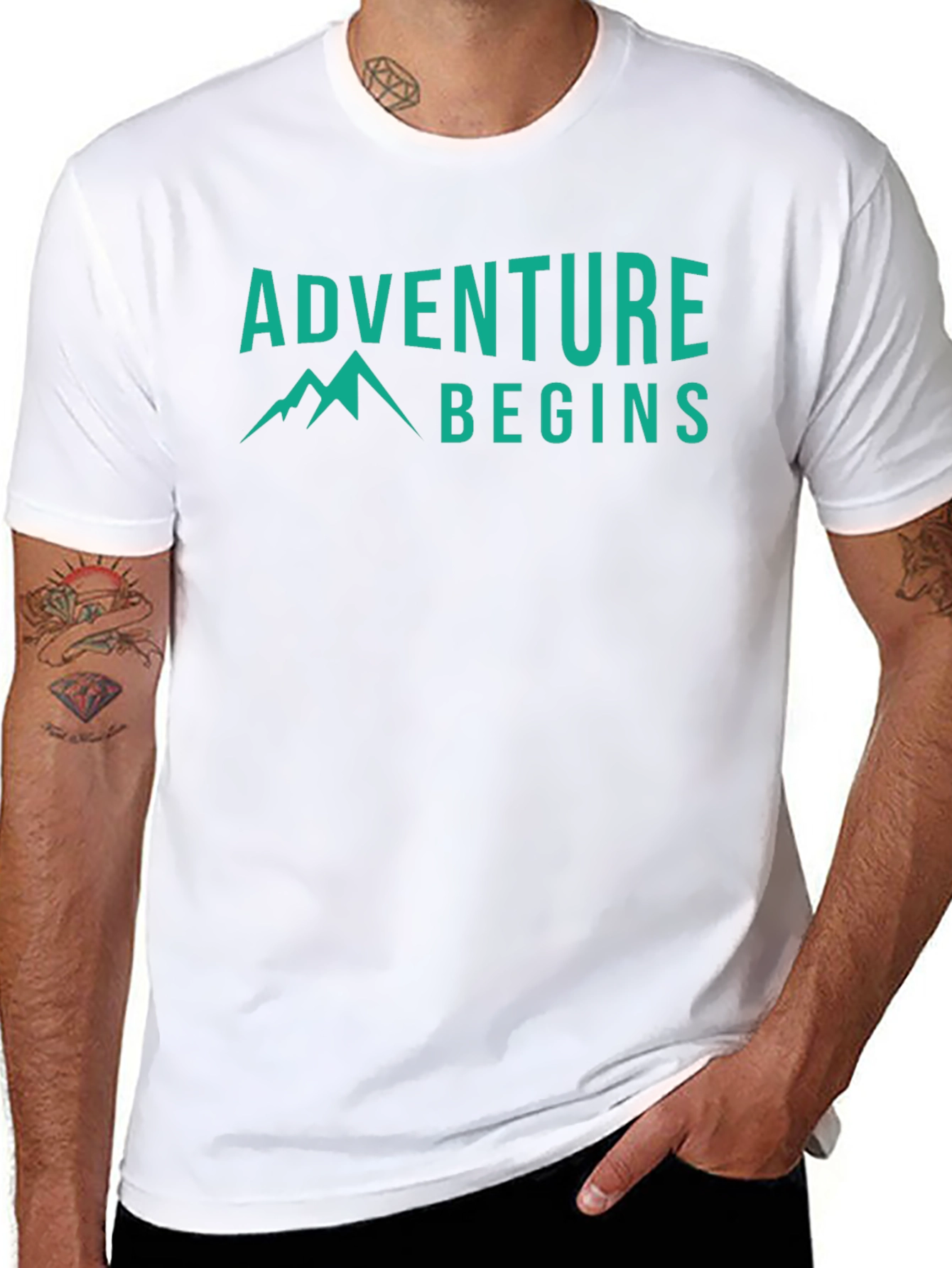 Adventure Begins Graphic T-Shirt - Black