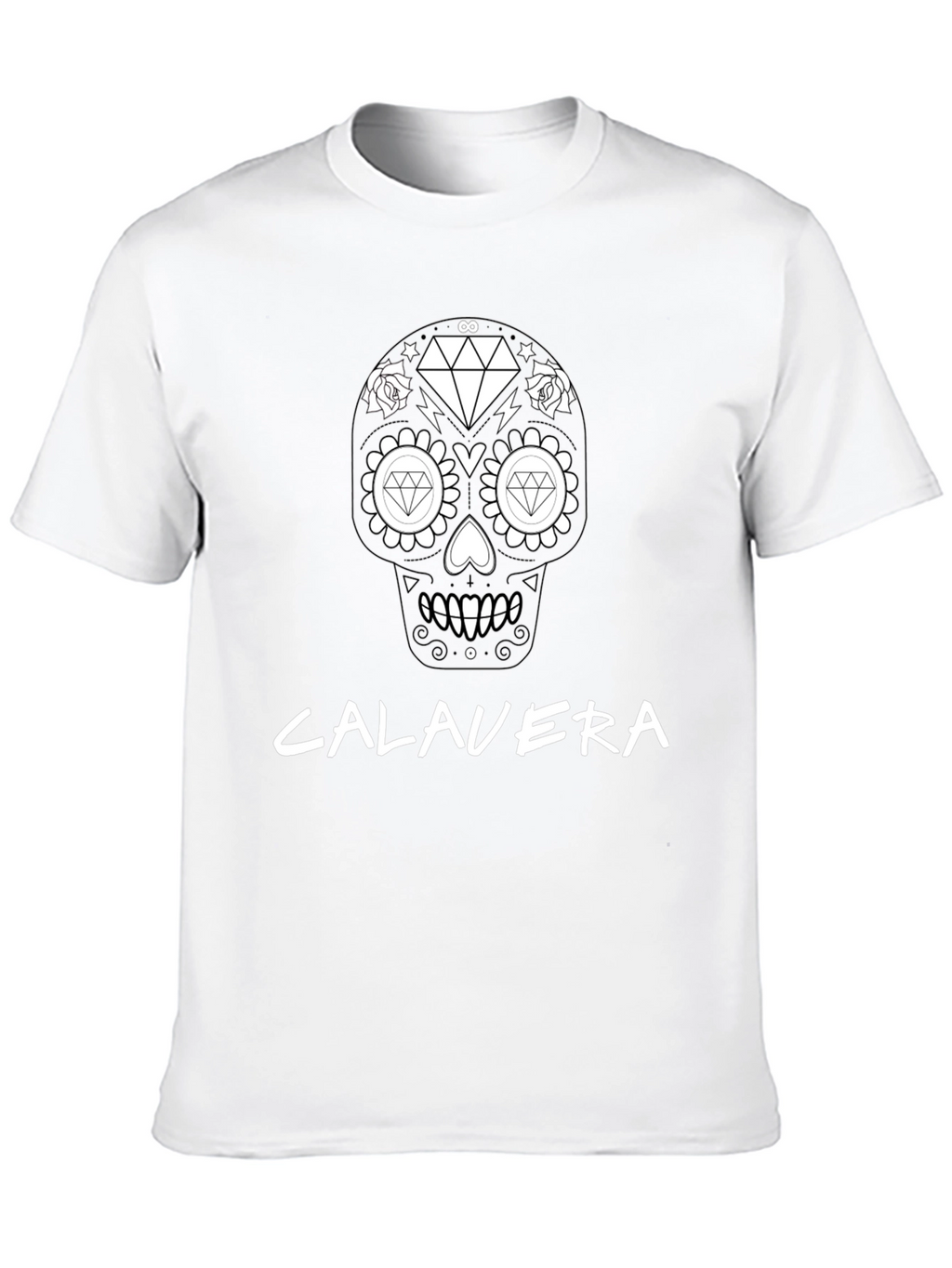 Calavera Diamond Skull T-Shirt - Black