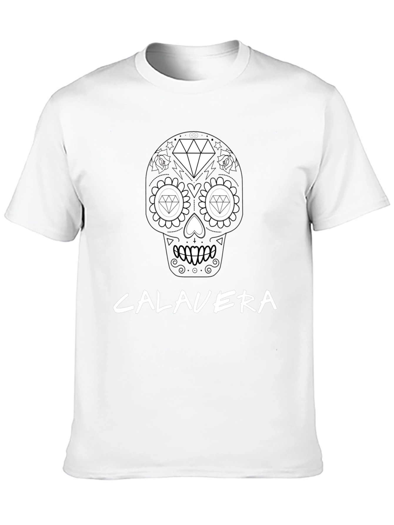 Calavera Diamond Skull T-Shirt - Black