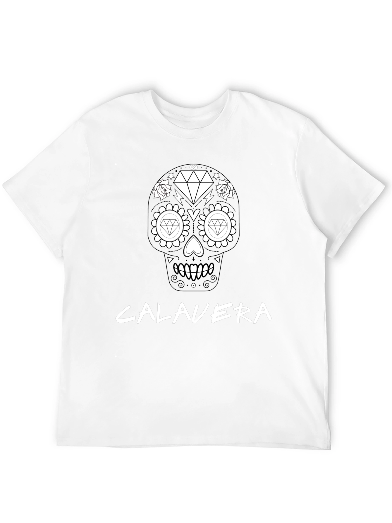 Calavera Diamond Skull T-Shirt - Black