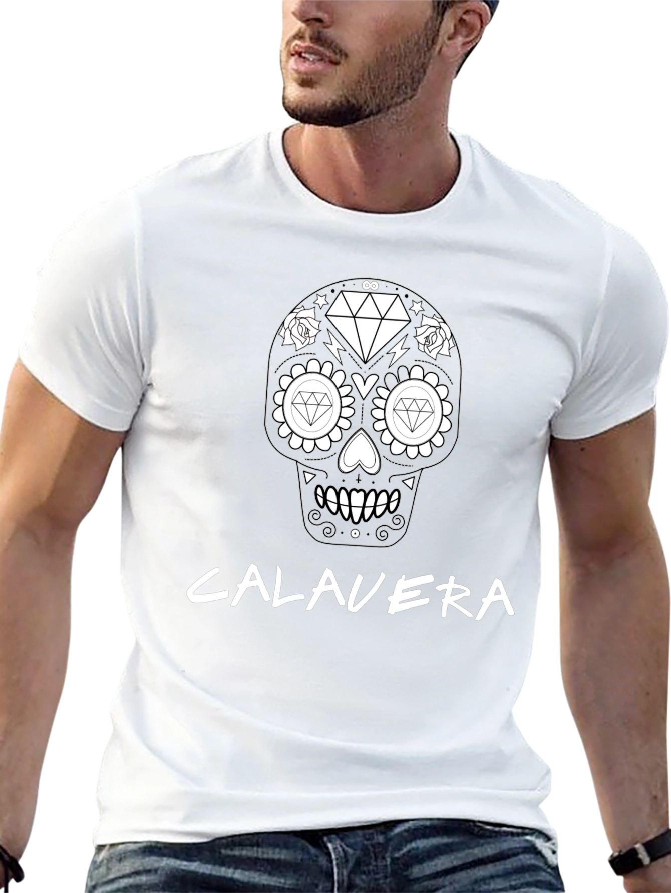Calavera Diamond Skull T-Shirt - Black