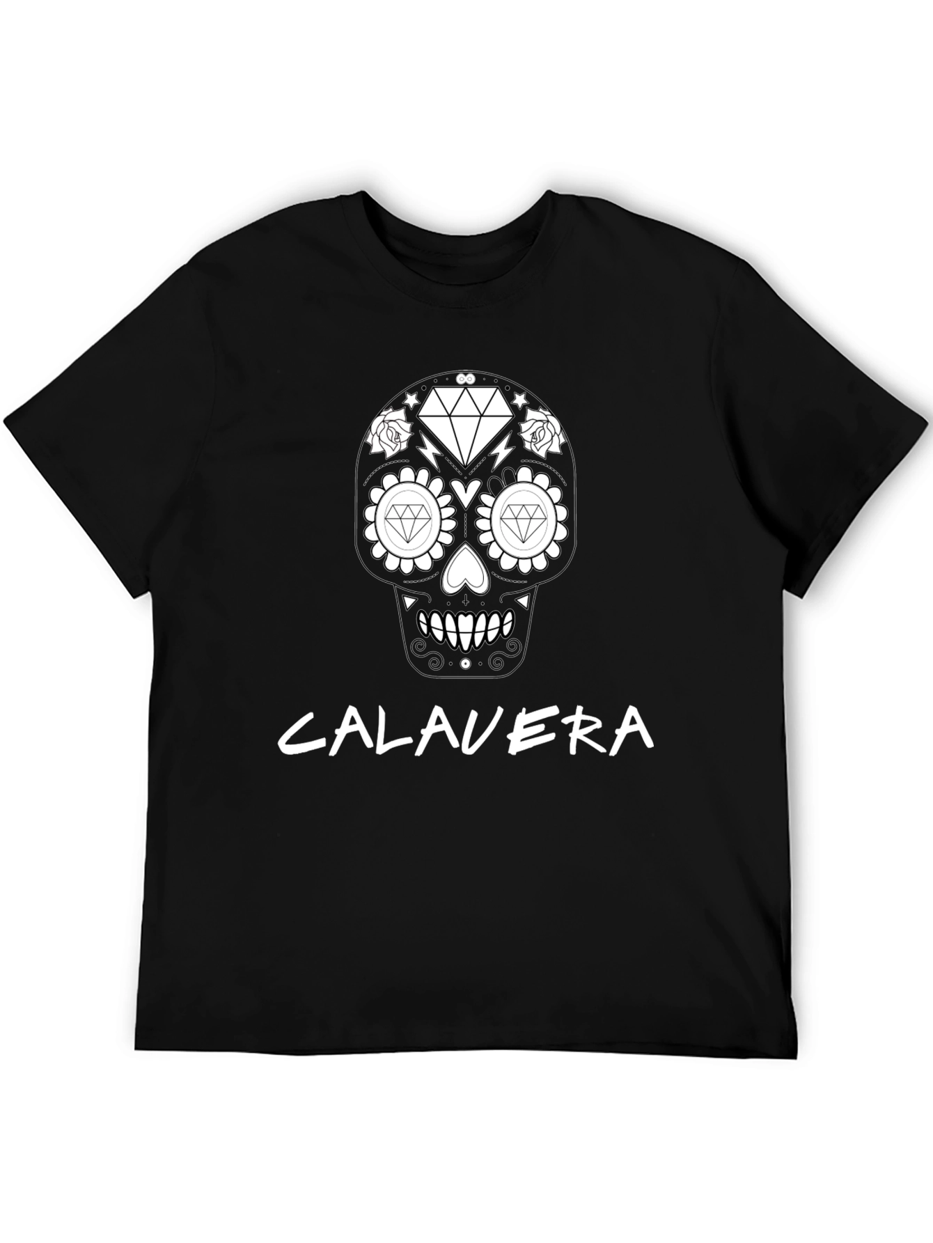 Calavera Diamond Skull T-Shirt - Black