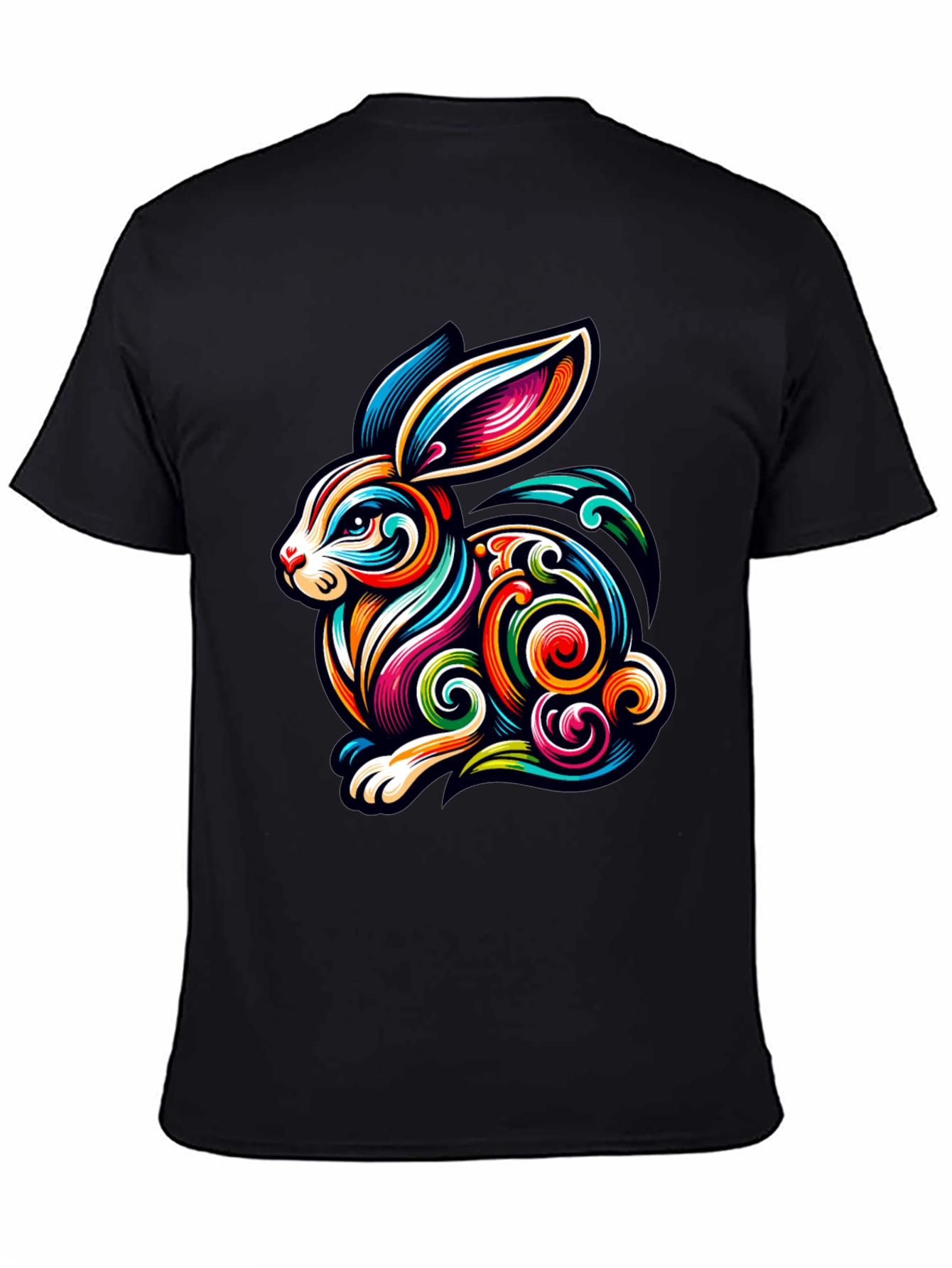 Vibrant Rabbit Graphic Tee - Stylish Mens T-Shirt