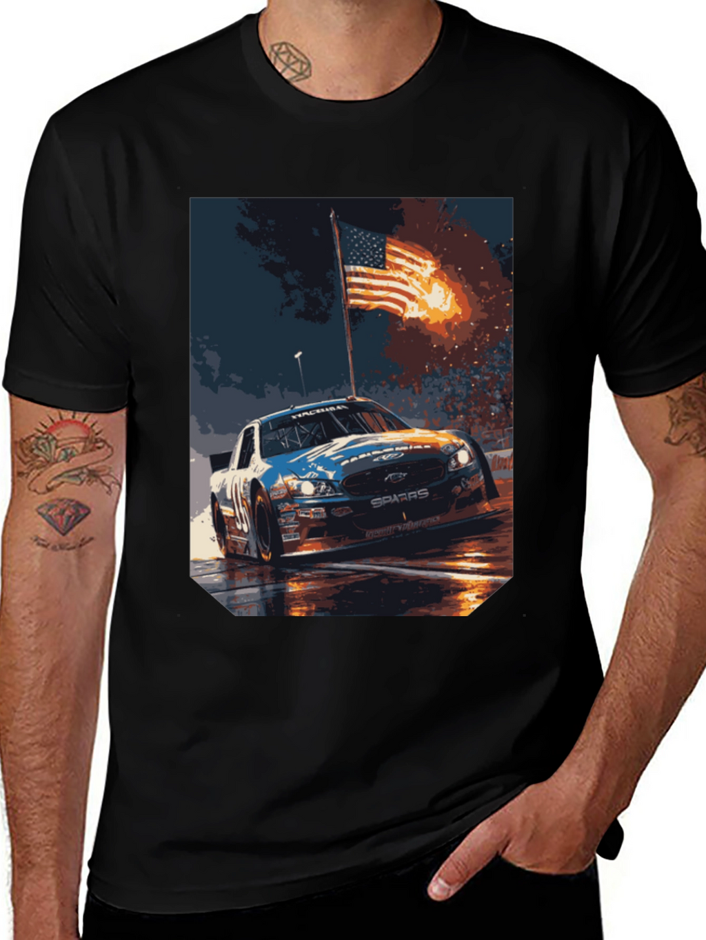 American Race Car Graphic Tee