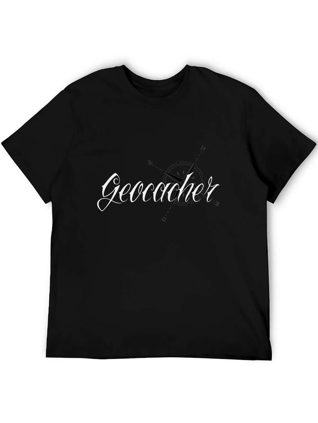 Geocacher Compass Black T-Shirt