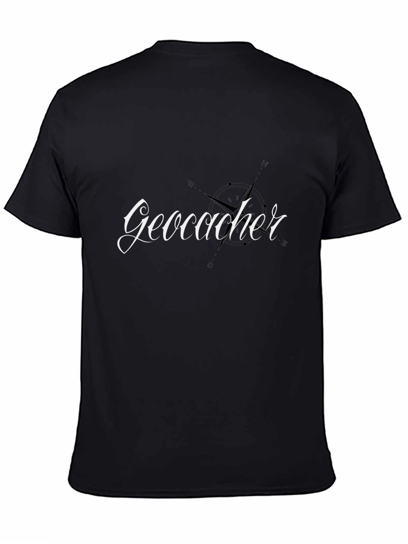 Geocacher Compass Black T-Shirt