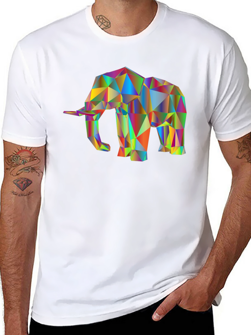 Geometric Elephant T-Shirt - Modern Art Tee