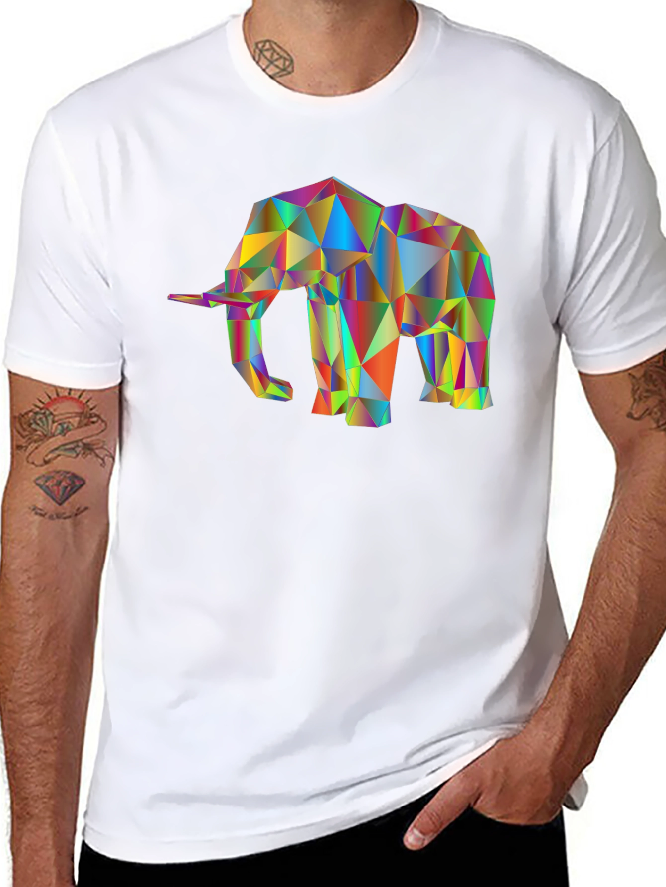 Geometric Elephant T-Shirt - Modern Art Tee