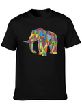 Geometric Elephant T-Shirt - Modern Art Tee