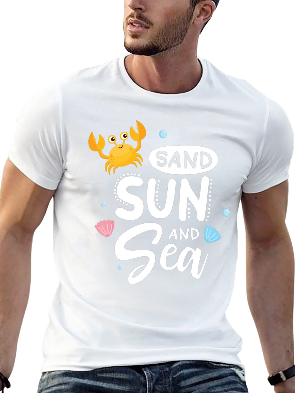 Sand Sun Sea Black Graphic T-Shirt