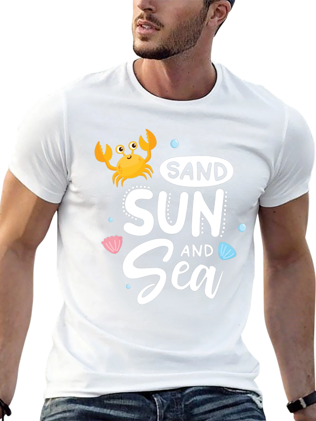 Sand Sun Sea Black Graphic T-Shirt