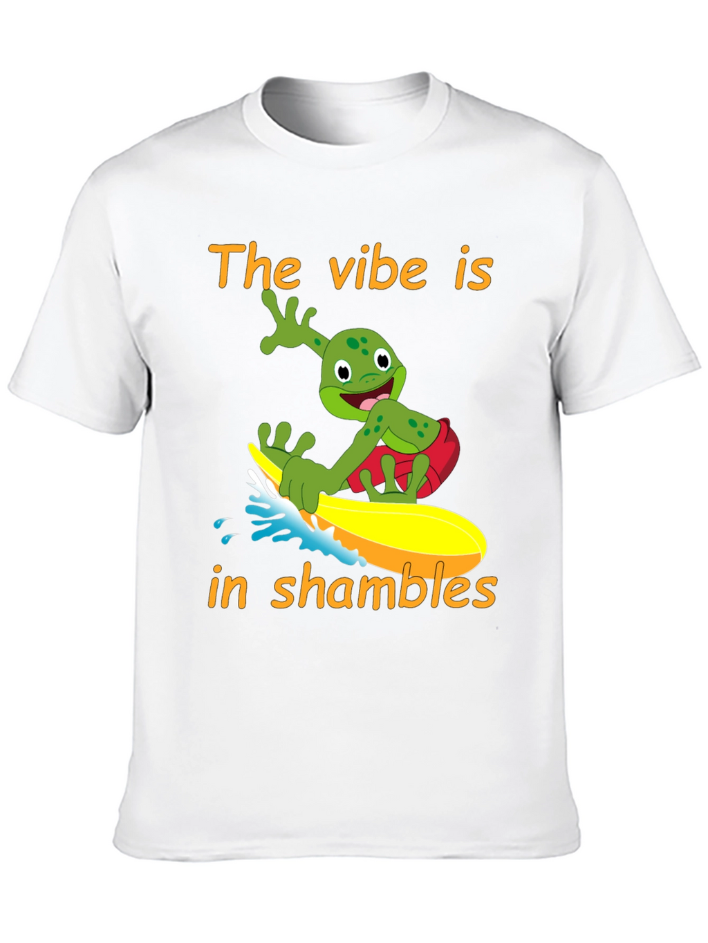 Vibe in Shambles Frog Surfing Graphic Tee