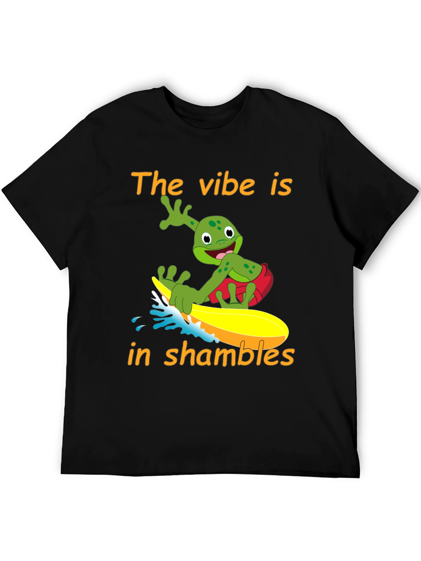 Vibe in Shambles Frog Surfing Graphic Tee