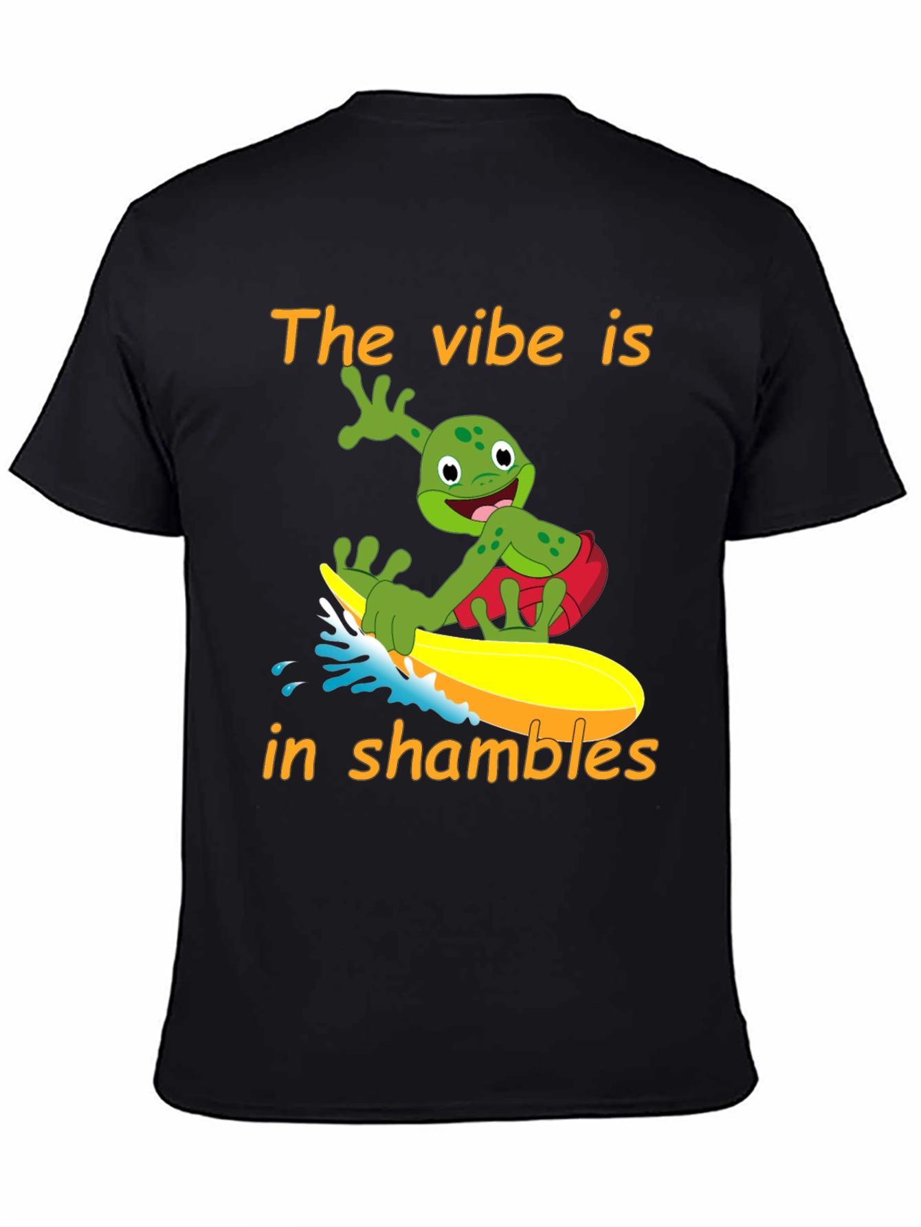 Vibe in Shambles Frog Surfing Graphic Tee
