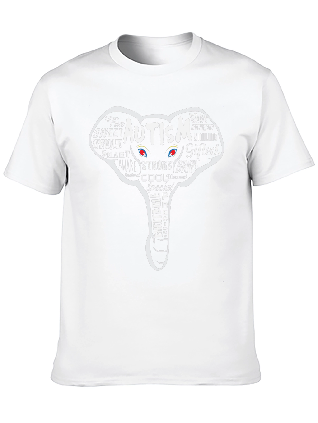 Autism Awareness Elephant Graphic Tee - Black