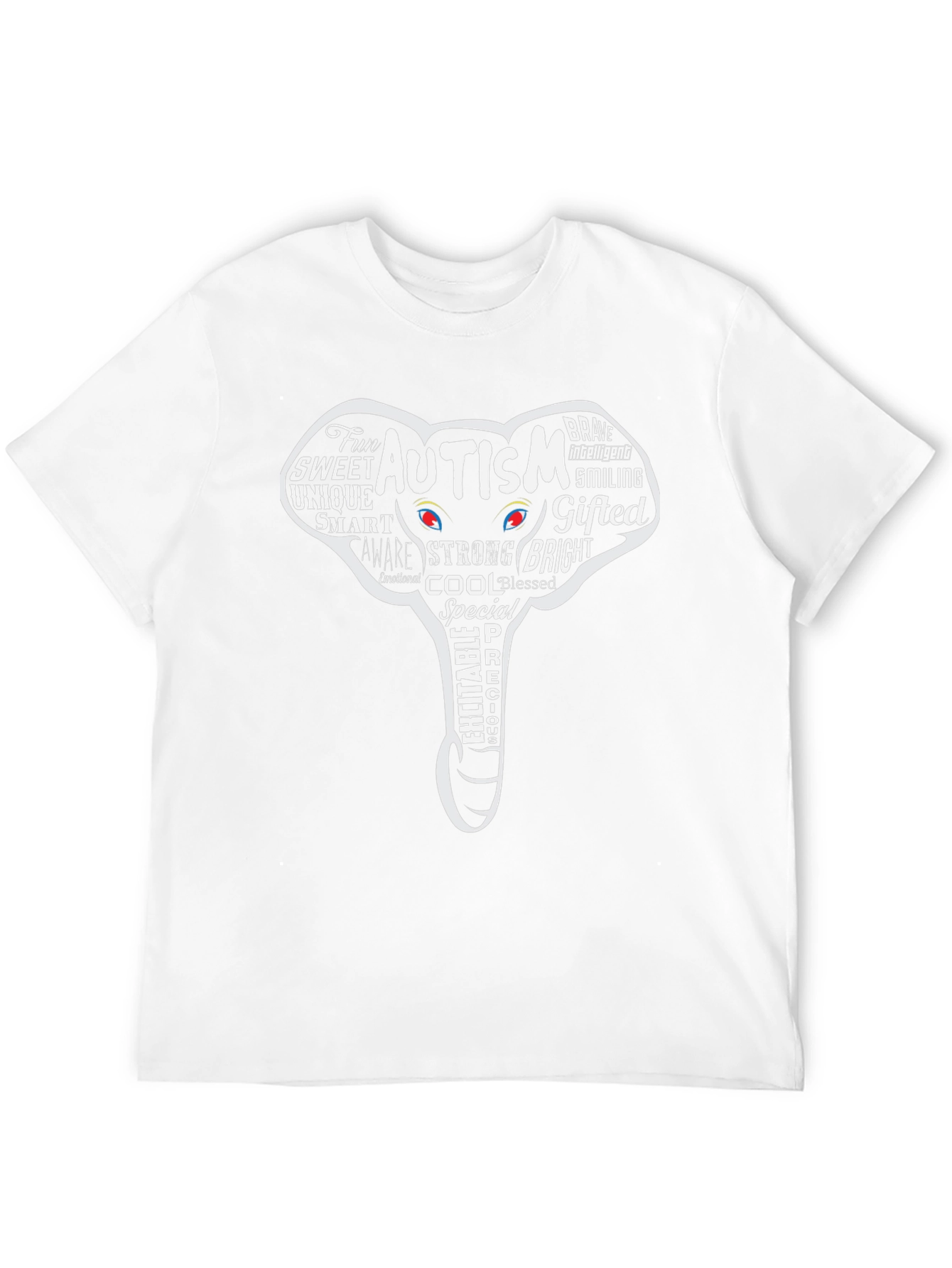 Autism Awareness Elephant Graphic Tee - Black