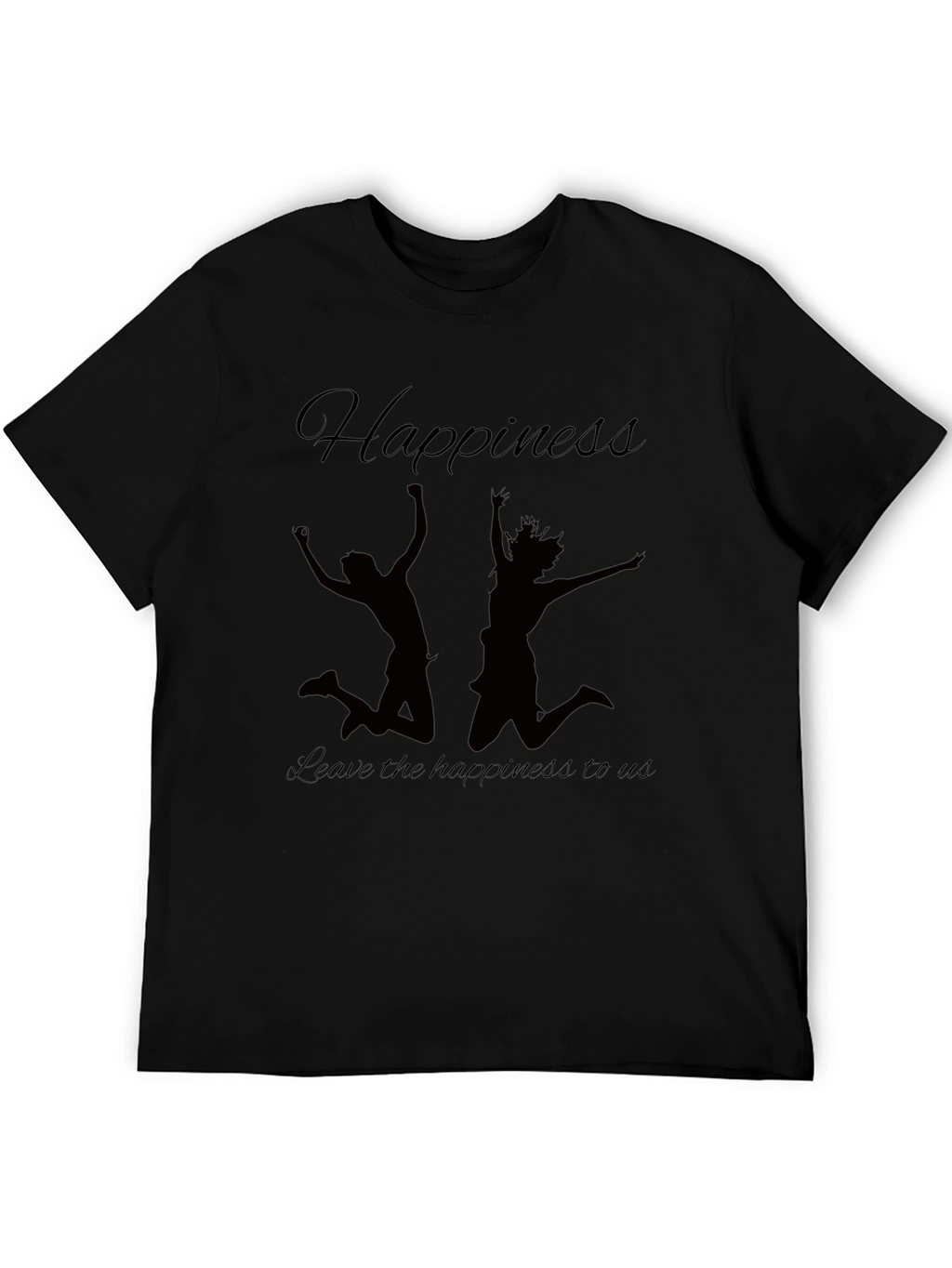 Happiness Graphic Tee - Black Casual Shirt