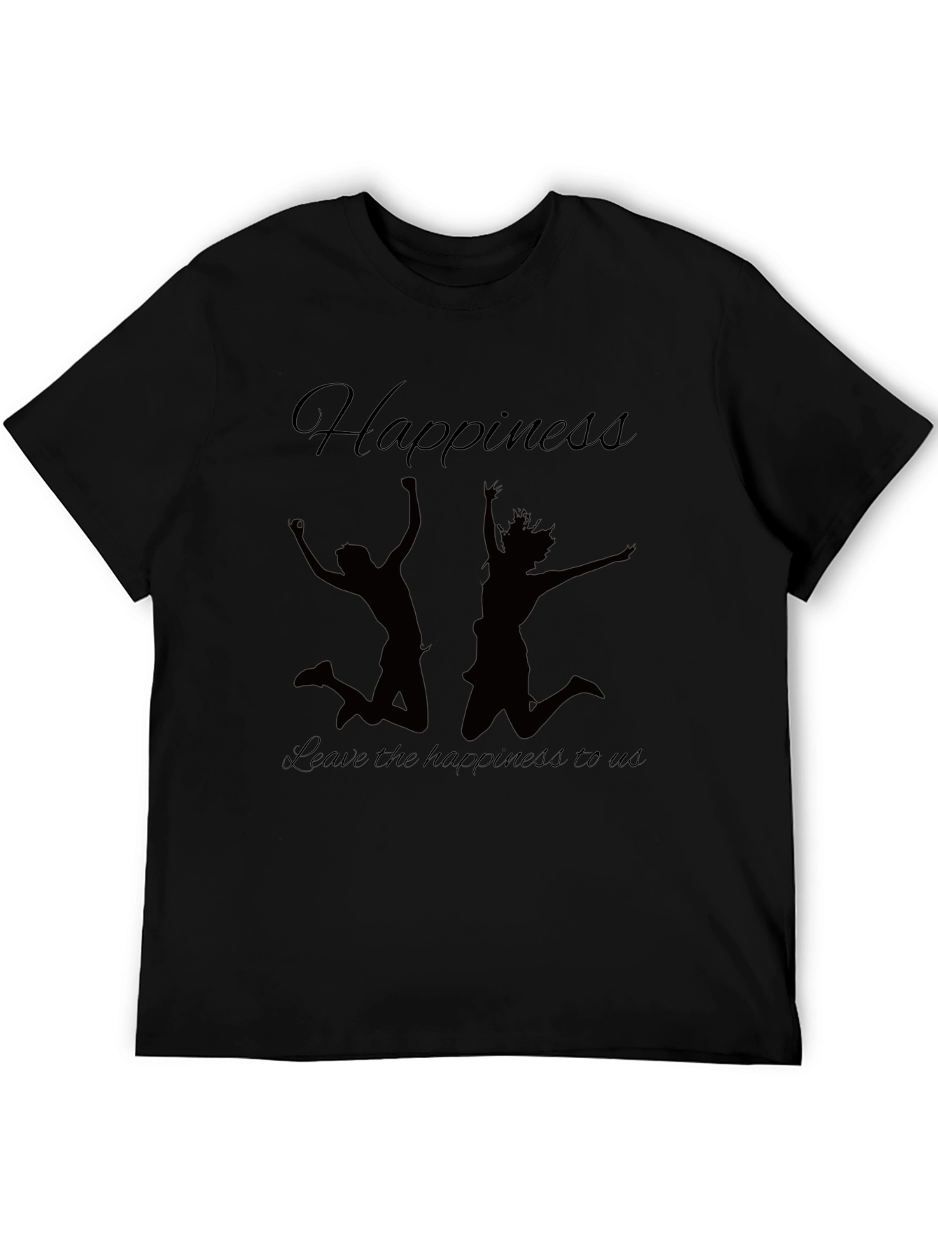 Happiness Graphic Tee - Black Casual Shirt