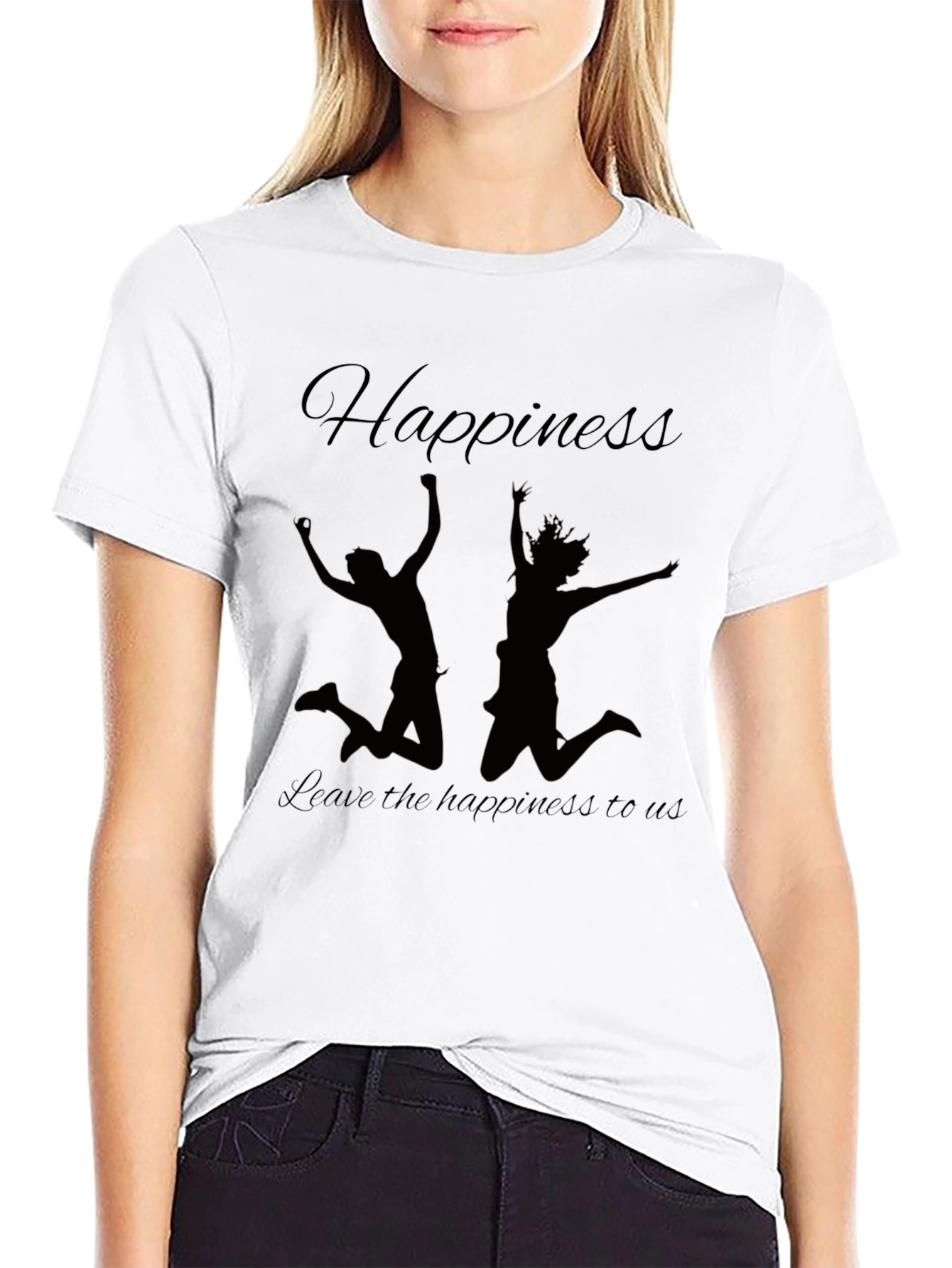 Happiness Graphic Tee - Black Casual Shirt
