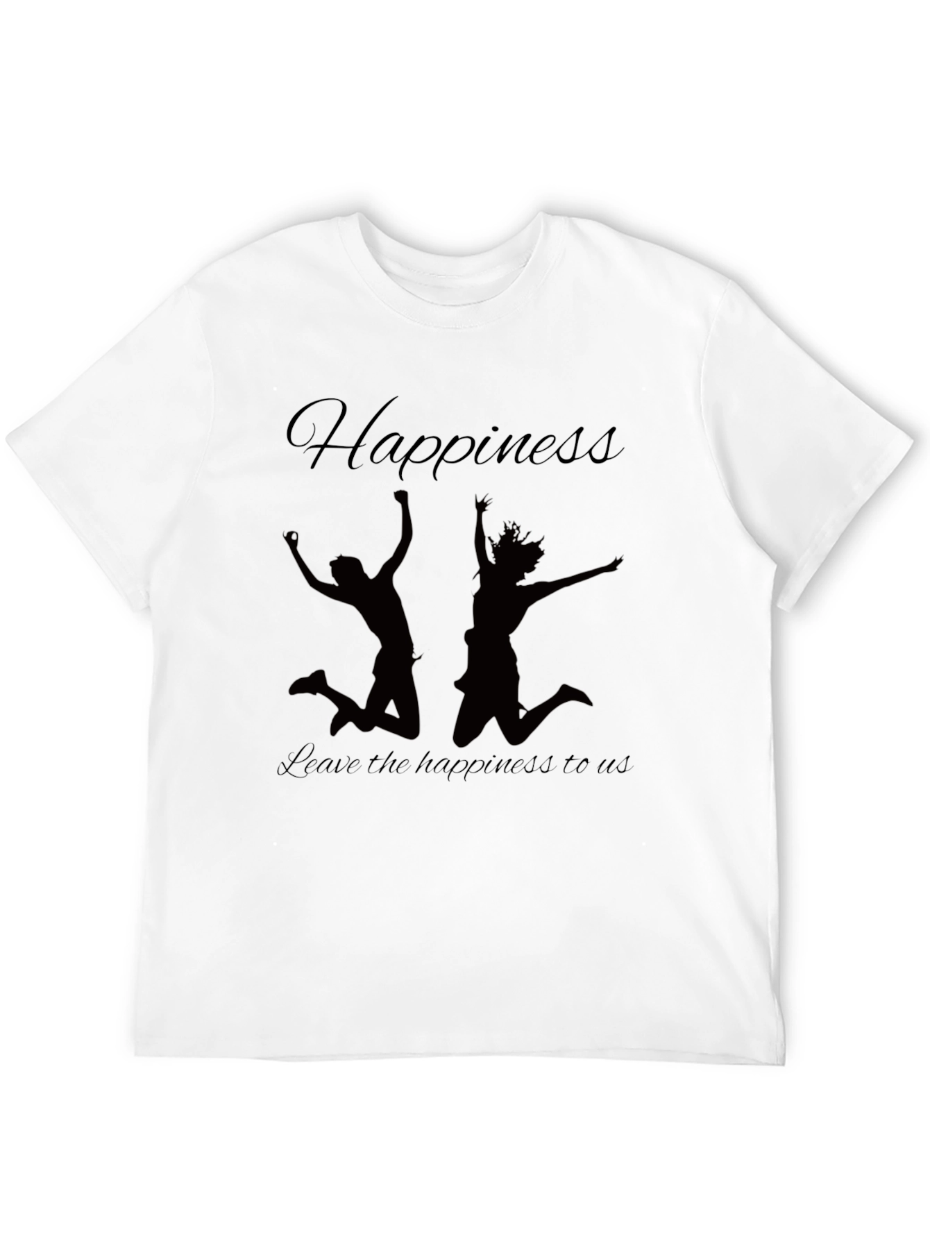 Happiness Graphic Tee - Black Casual Shirt